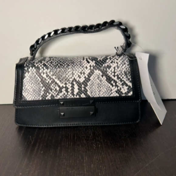 Nicole Miller Handbags - Nicole Miller Snakeskin Mini Crossbody/Handbag/Purse Black/White